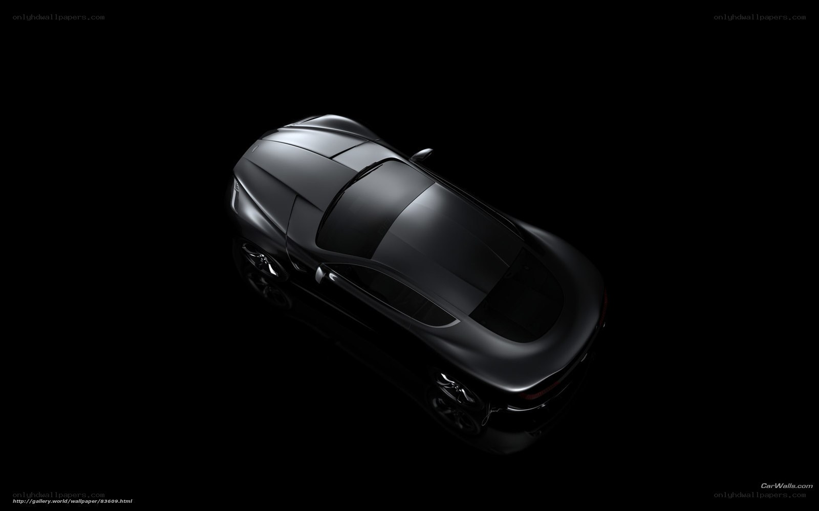 black sports car from above
