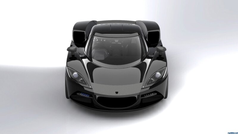 black sports car front view