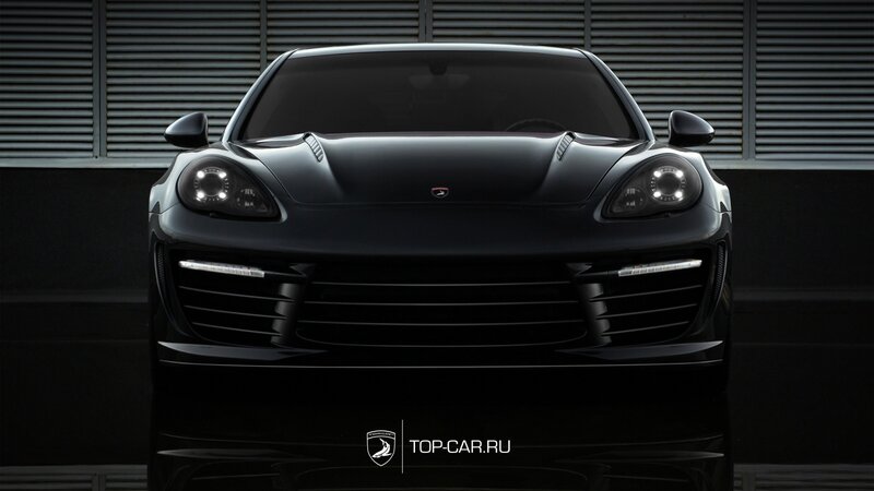 black sports car front view