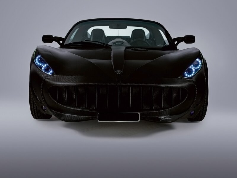 black sports car front view