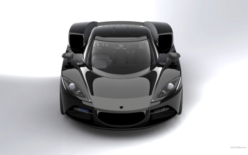 black sports car front view