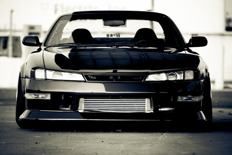 black sports car front view