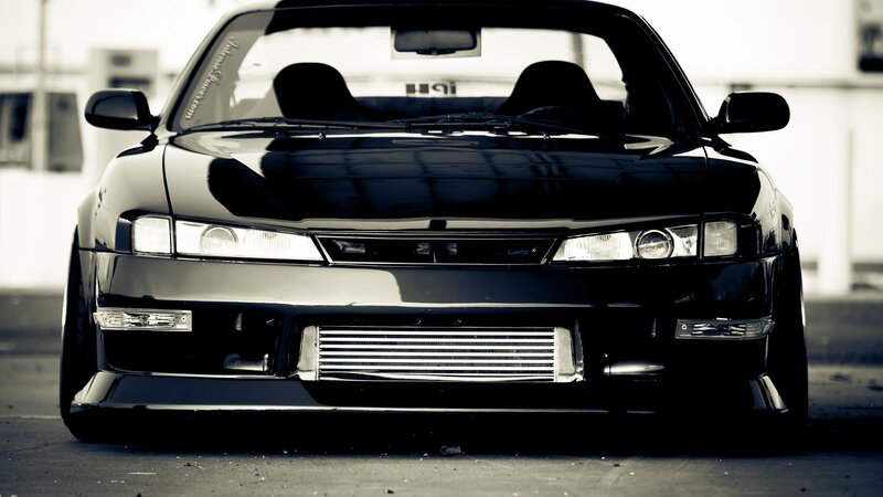 black sports car front view
