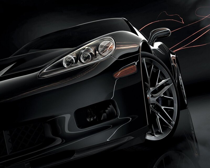 black sports car front view