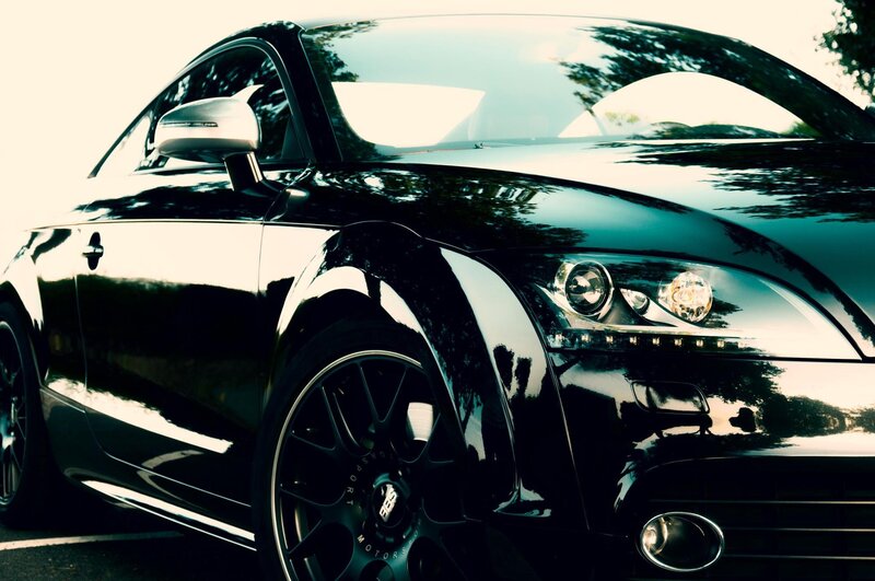 black sports car front view