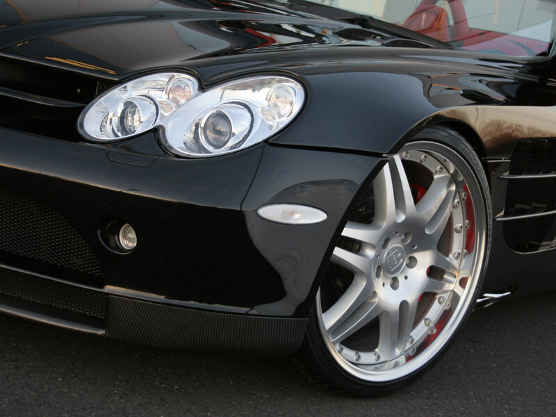 Black sports car front view