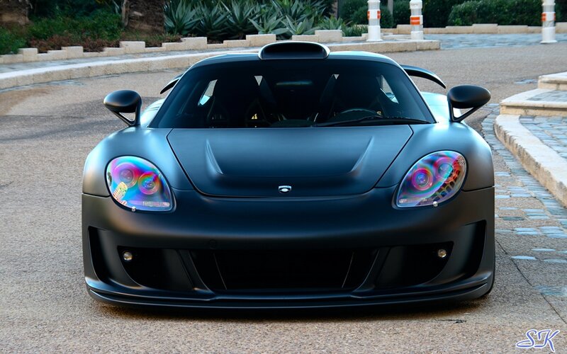 black sports car front view
