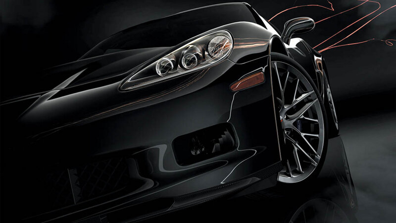 black sports car front view