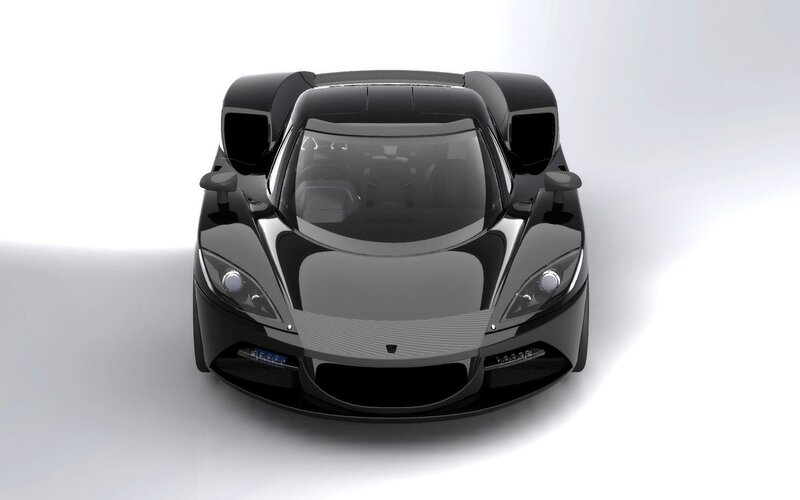 black sports car front view