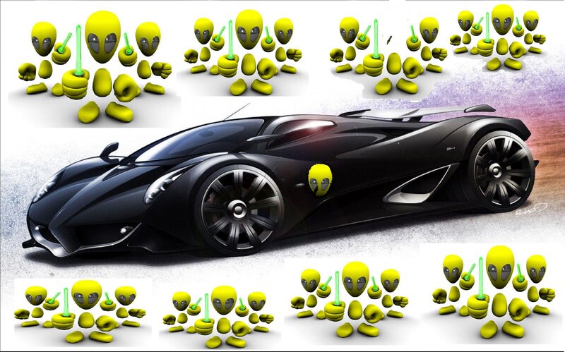 Black Sports Car — Futuristic