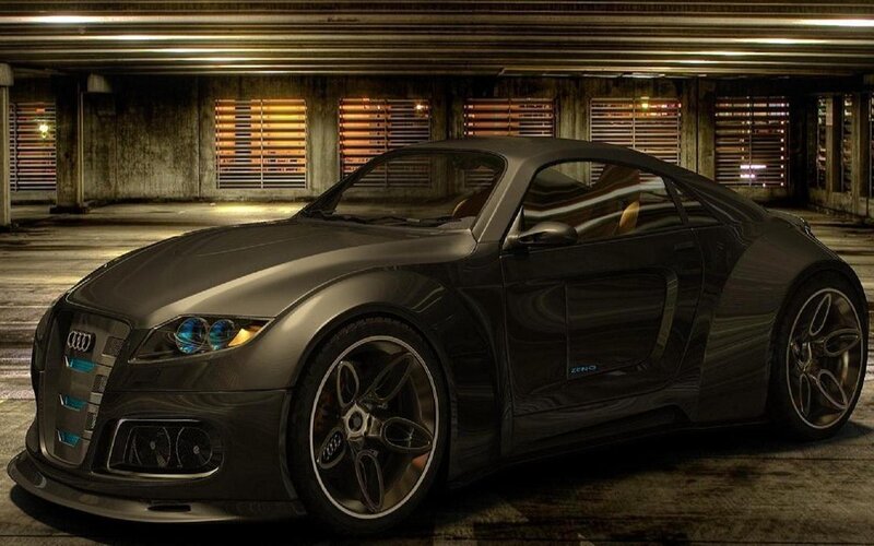 Black Sports Car — Gray, Dark