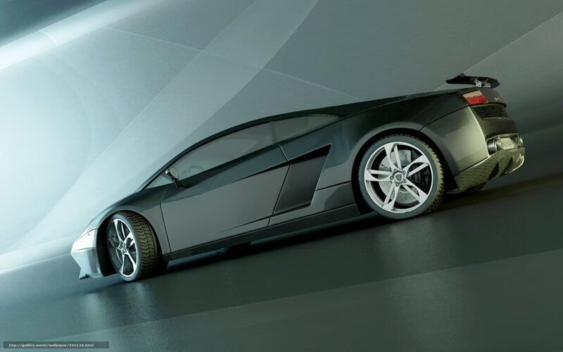 Black Sports Car — Gray, Dramatic, 3d Render, Wheel
