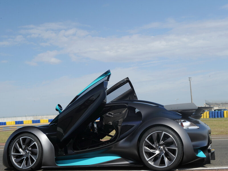 Black Sports Car — Gray, Dramatic, Afternoon, Photograph, Race Track