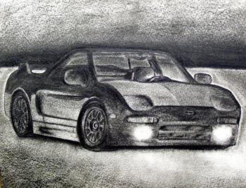 Black Sports Car — Gray, Dramatic, Illustration