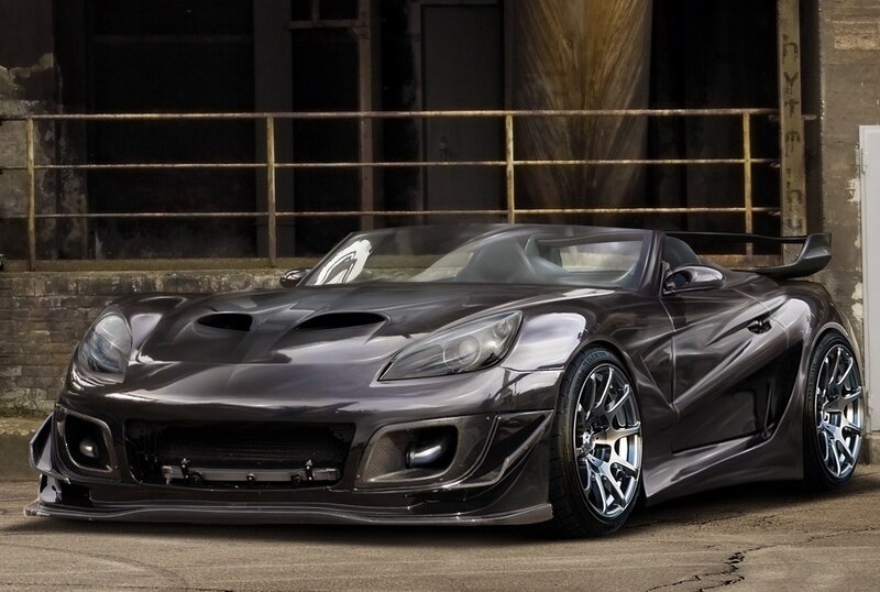 Black Sports Car — Gray, Dramatic, Photograph, Building, Railing