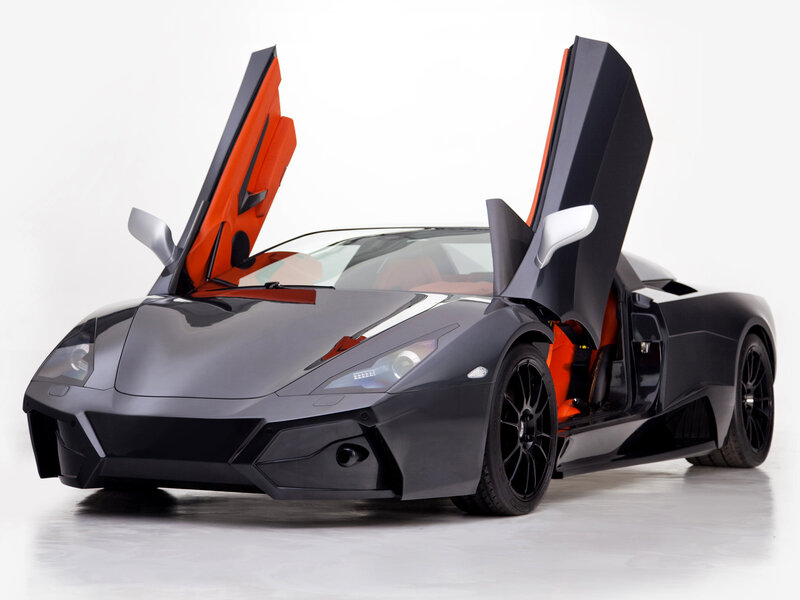 Black Sports Car — Gray, Dramatic, Photograph, Doors