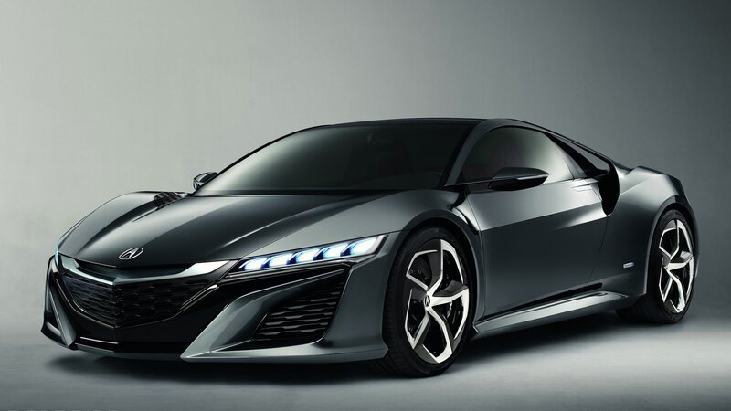 Black Sports Car — Gray, Dramatic, Photograph, Headlights, Wheels, Acura