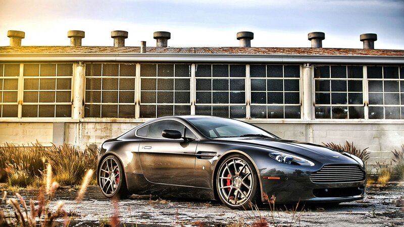 Black Sports Car — Gray, Dramatic, Sunset, Photograph, Building
