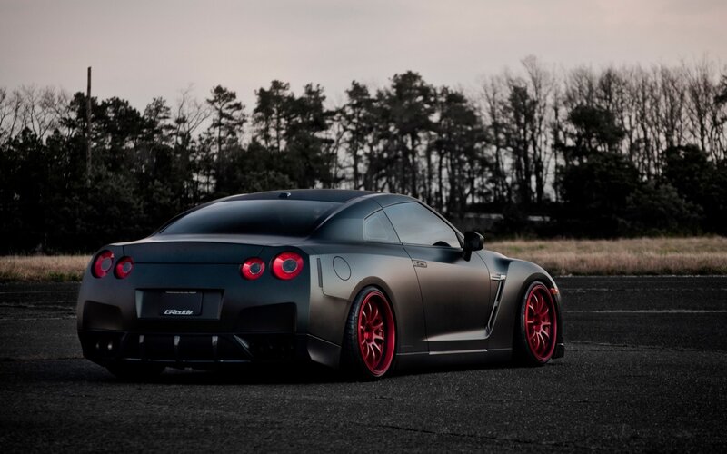 Black Sports Car — Gray, Dramatic, Sunset, Photograph, Trees