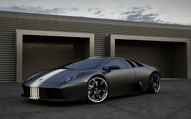 Black Sports Car — Gray, Dramatic, Sunset