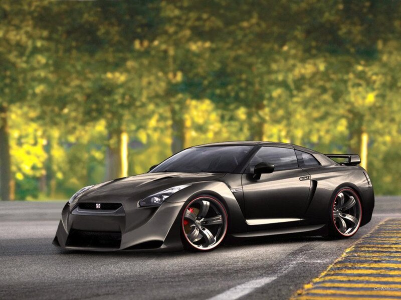 Black Sports Car — Gray, Dynamic, Afternoon