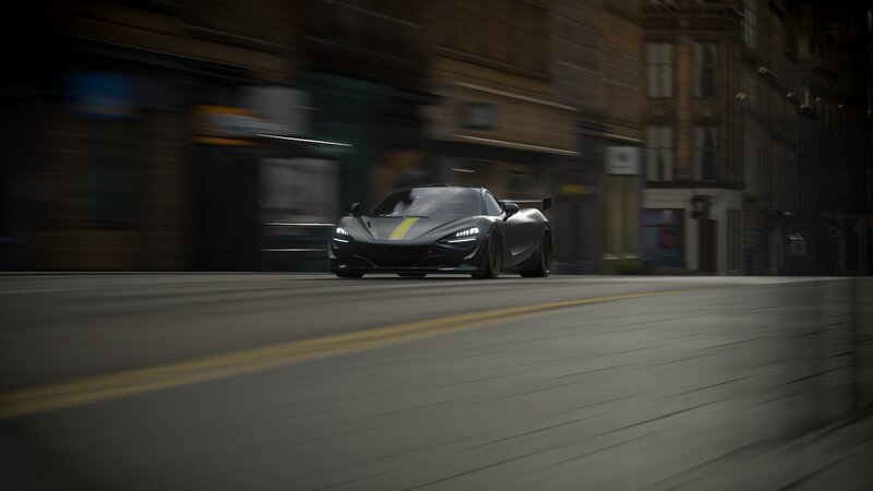 Black Sports Car — Gray, Dynamic, Night