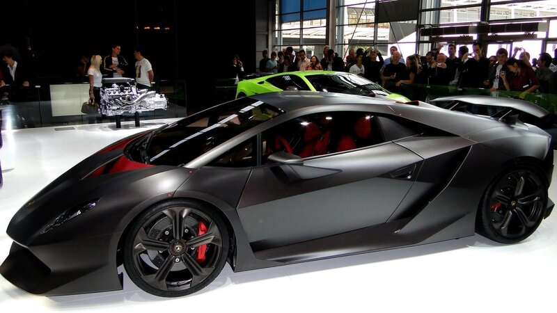 Black Sports Car — Gray, Showroom