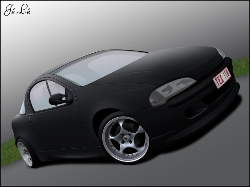 black sports car illustration