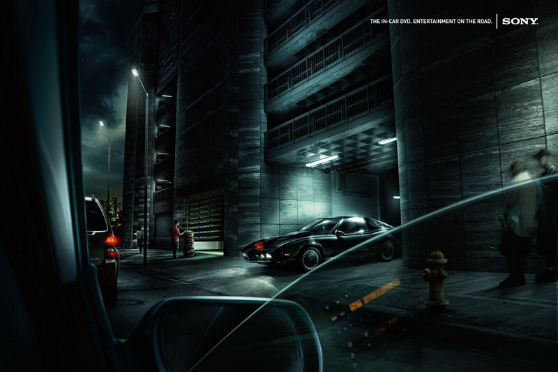 Black Sports Car in Alley — Dark