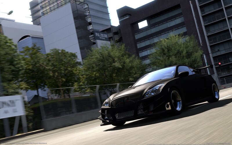 black sports car in city