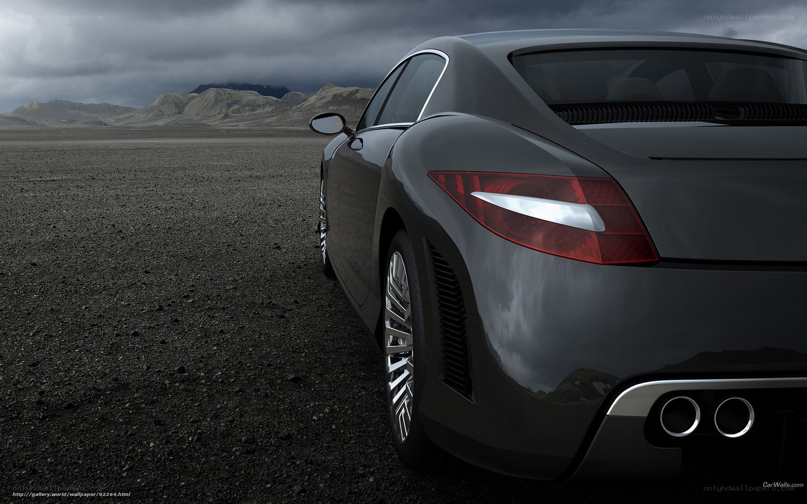 black sports car in desert