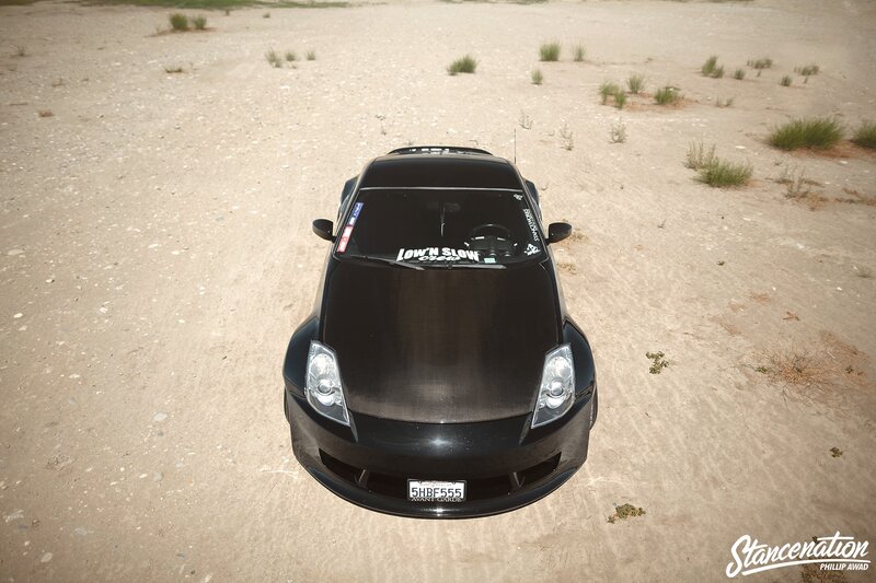 Black Sports Car in Desert — Desolate, Afternoon