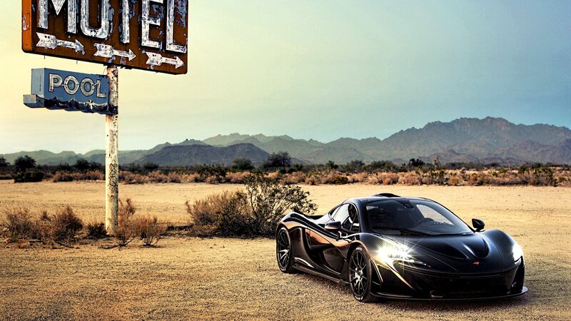 Black Sports Car in Desert — Desolate