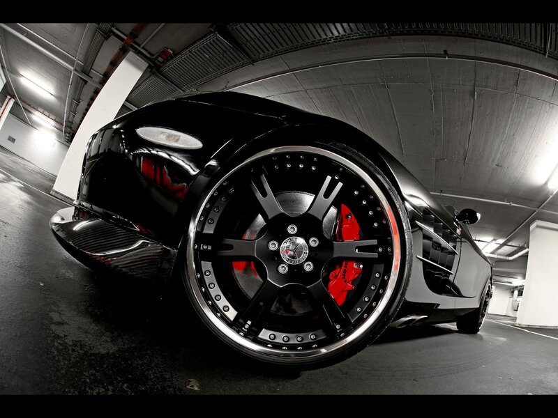 black sports car in garage