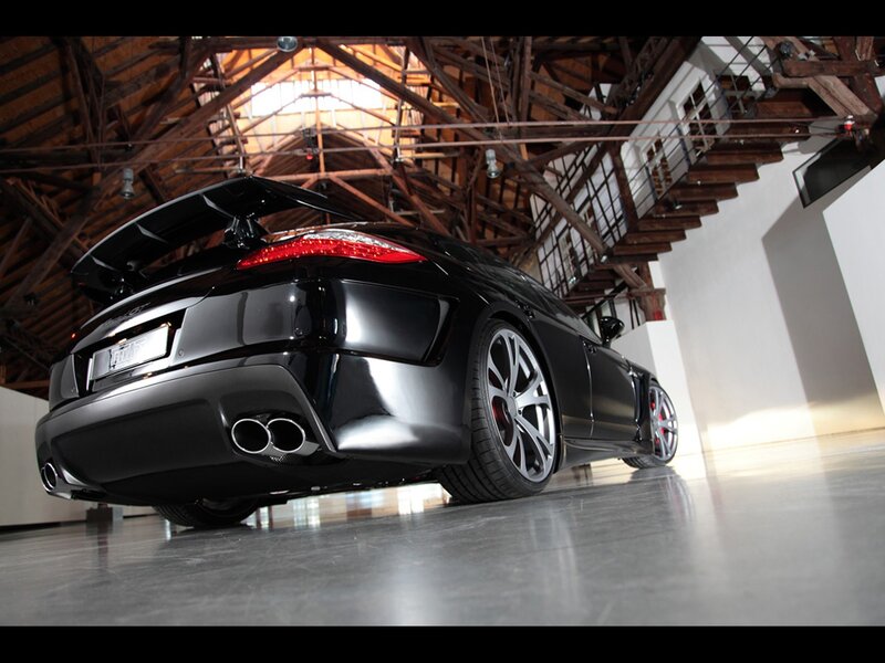 black sports car in garage