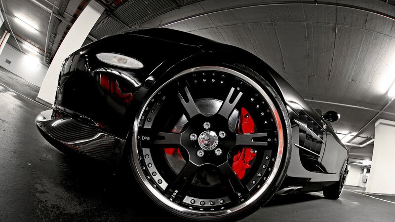 black sports car in garage