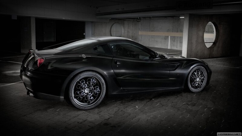 black sports car in garage