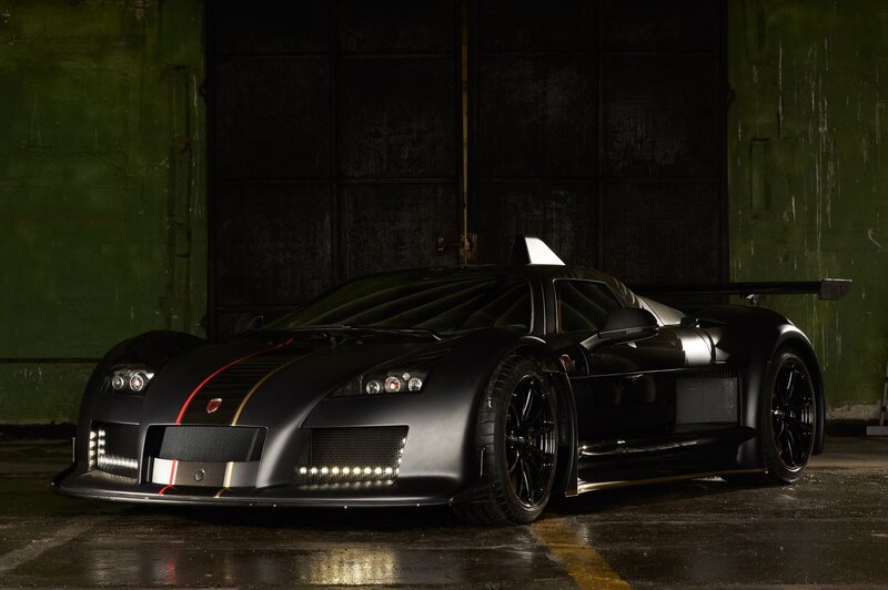black sports car in garage