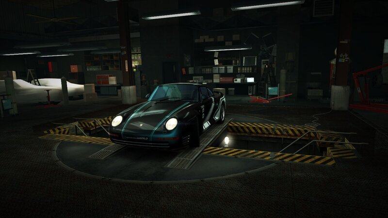 black sports car in garage