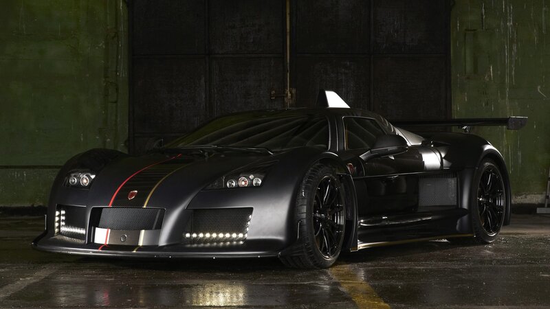 black sports car in garage