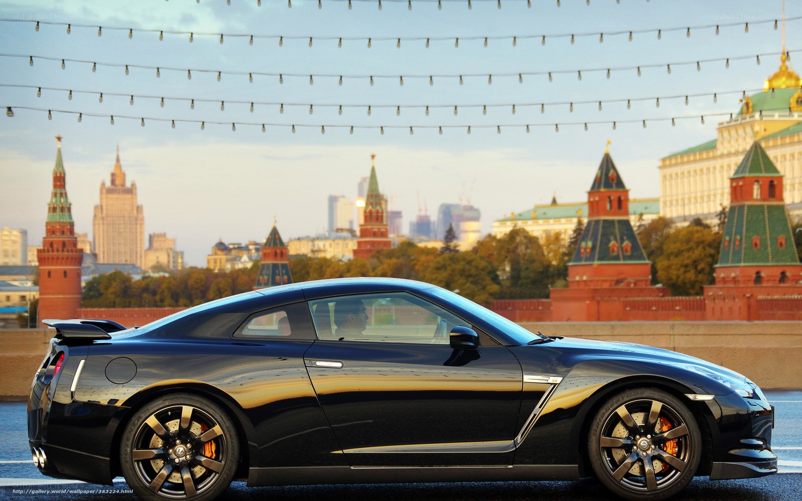 Black sports car in Moscow