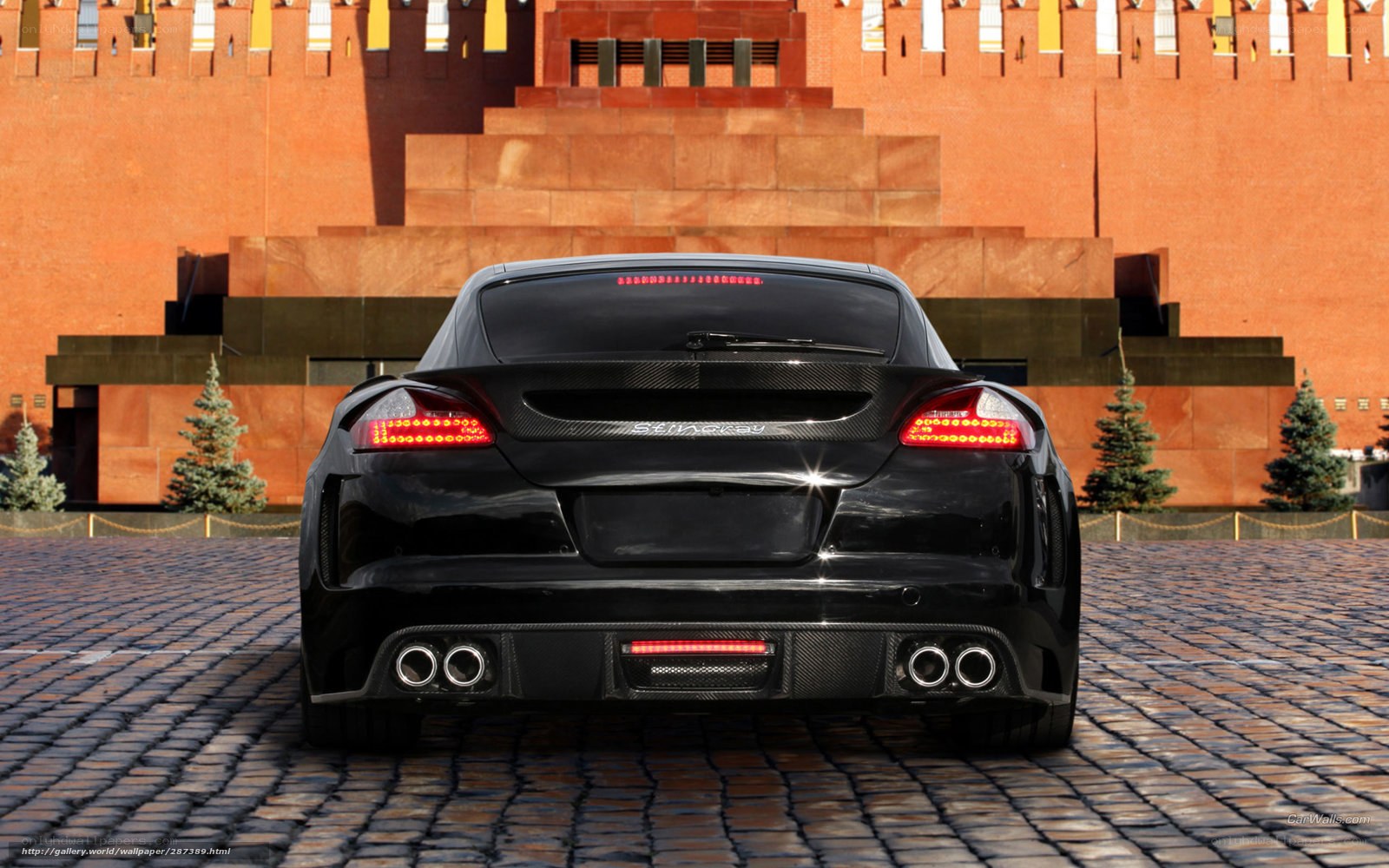 Black sports car in Moscow