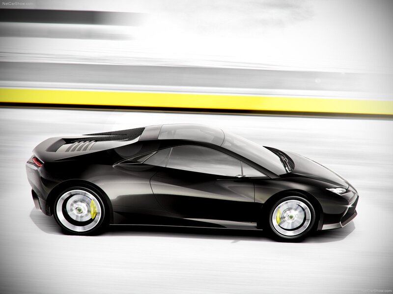 Black sports car in motion