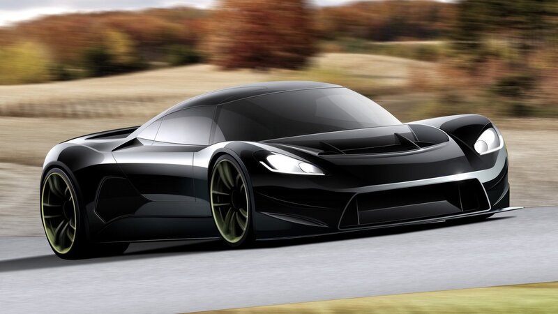 black sports car in motion