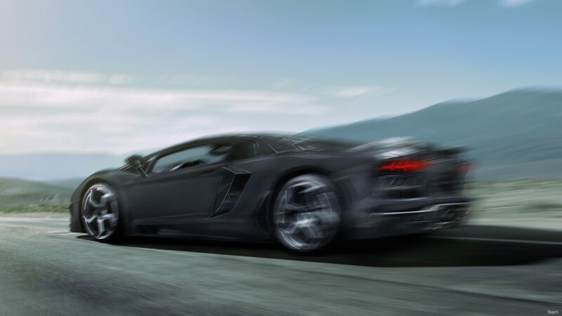 black sports car in motion
