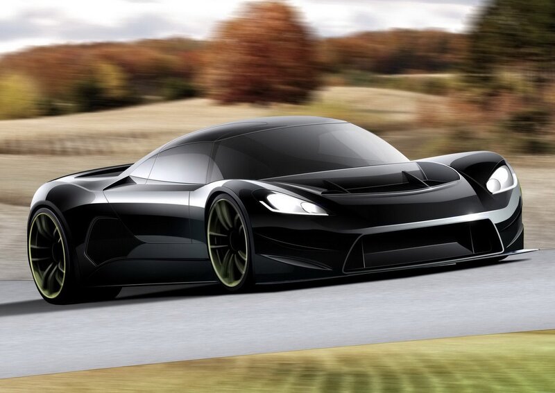 black sports car in motion