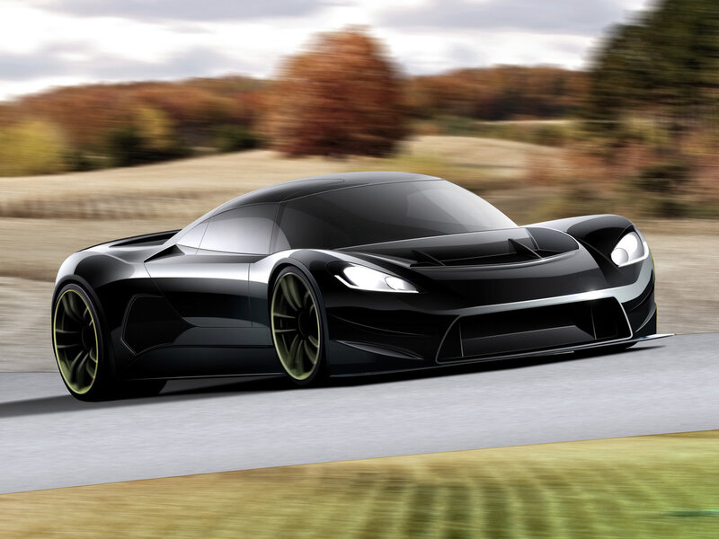 black sports car in motion