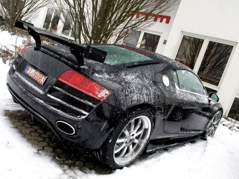 black sports car in snow