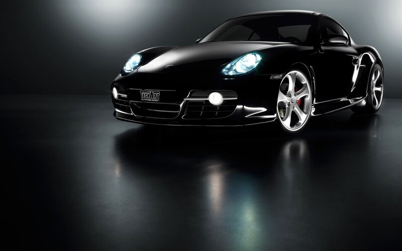 black sports car in studio
