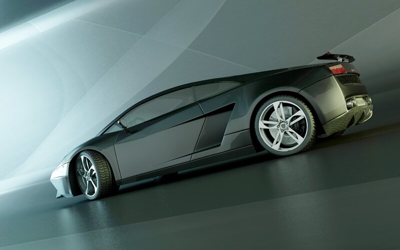 black sports car in studio